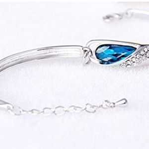 Silver Plated Zirconia Diamond Bracelet Adjustable